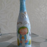 Бутылка в технике декупаж, Новосибирск