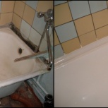 Реставрация ванн. Установим акриловый вкладыш ванну. Наливной акрил., Новосибирск