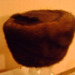 Продам новую женскую шапку 57-58 норка тёмнокоричнев фасон боярка, Новосибирск