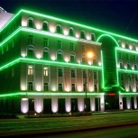 Освещение фасадов. Ремонт подсветки зданий, Новосибирск