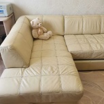 Продам светлый угловой диван из нат кожи, Новосибирск