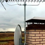 Установка антенн НТВ + Восток в частный дом, Новосибирск