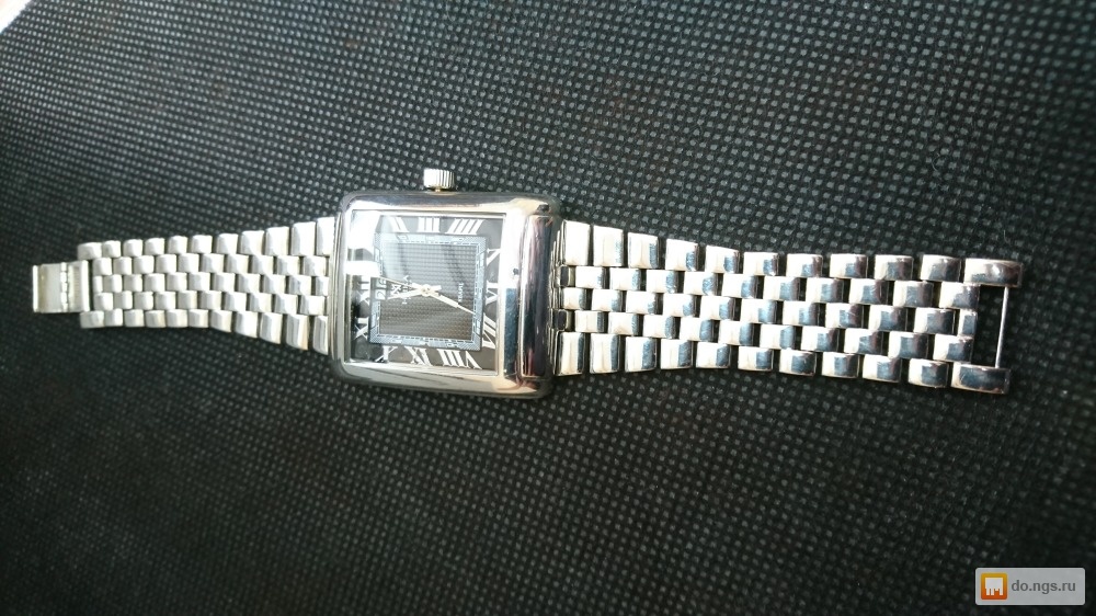 Мужские серебряные часы с серебряным браслетом