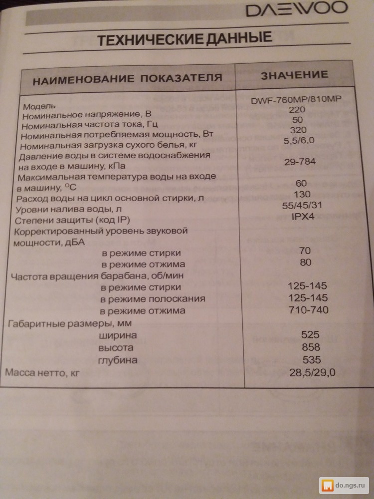 Daewoo dwf-760mp неисправности